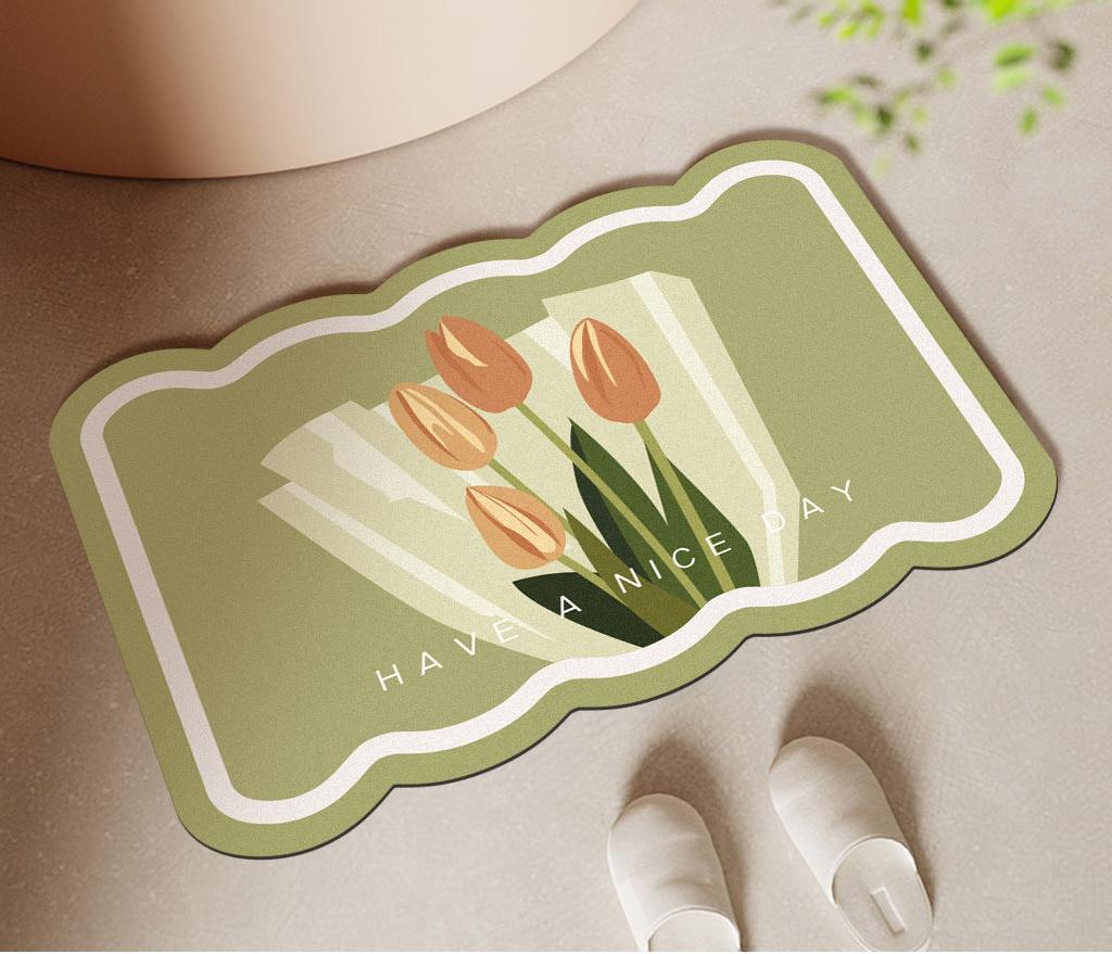 Bathroom floor mat diatom mud absorbent soft pad bathroom door non-slip foot pad household toilet door quick-drying floor mat