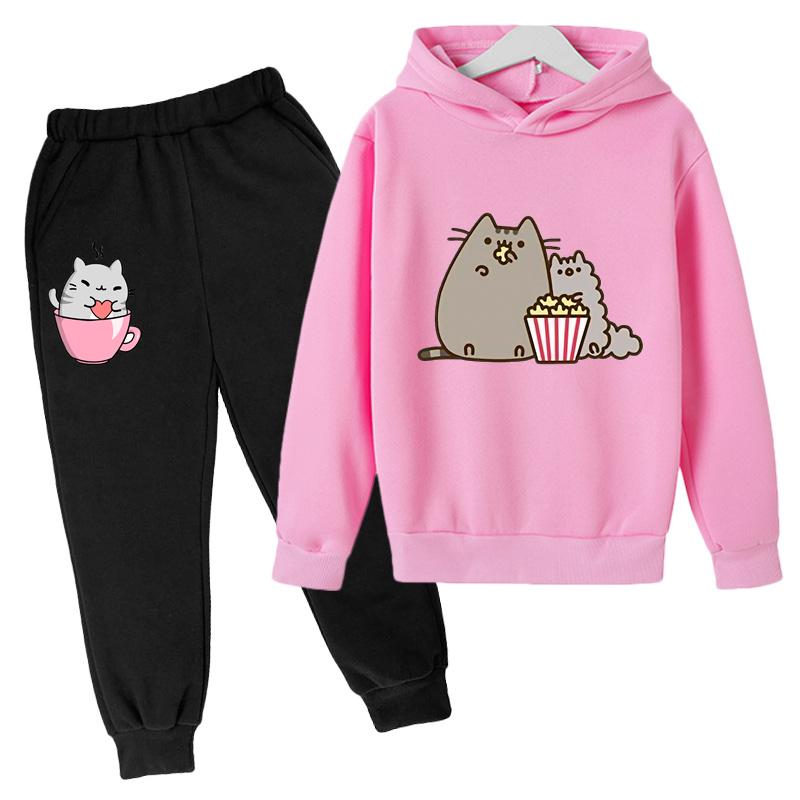 Cute Nutella Cat Cartoon Print Hoodie Kids Clothes Funny Sweatshirt For Girls/boys Harajuku Kawaii Winter Children Clothing