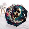 1pc Floral Cosmic Skull Yin-Yang Umbrella with Plastic Handle,Suitable for All Seasons Home Travel Outdoor UmbrellaDD1570
