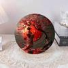 8x8 Inch Round Metal Wall Art Japanese Woman Kimono Cherry Blossom Vintage Home Decor UV Resistant Scratch Proof Hanging Sign