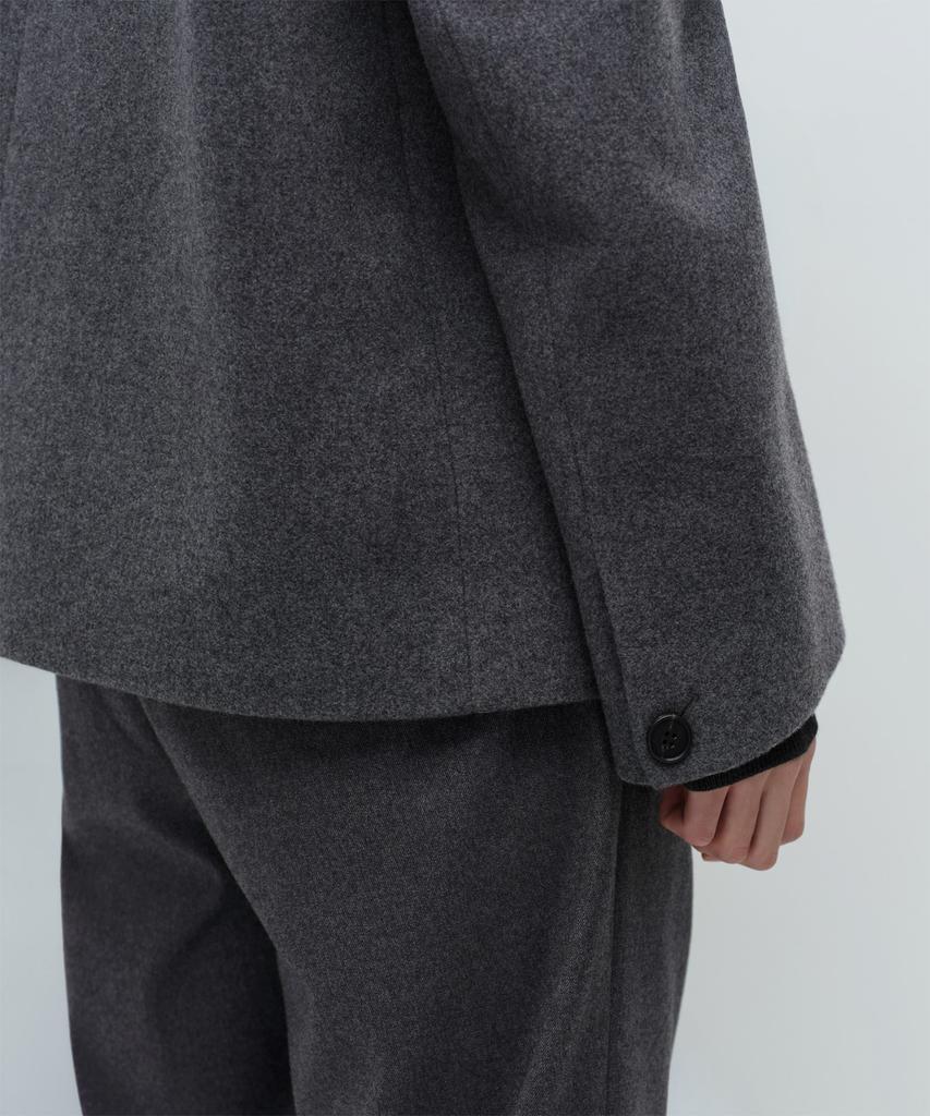 Musinsa Standard Wool Blend Melton Oversized Short Blazer [Medium Grey]