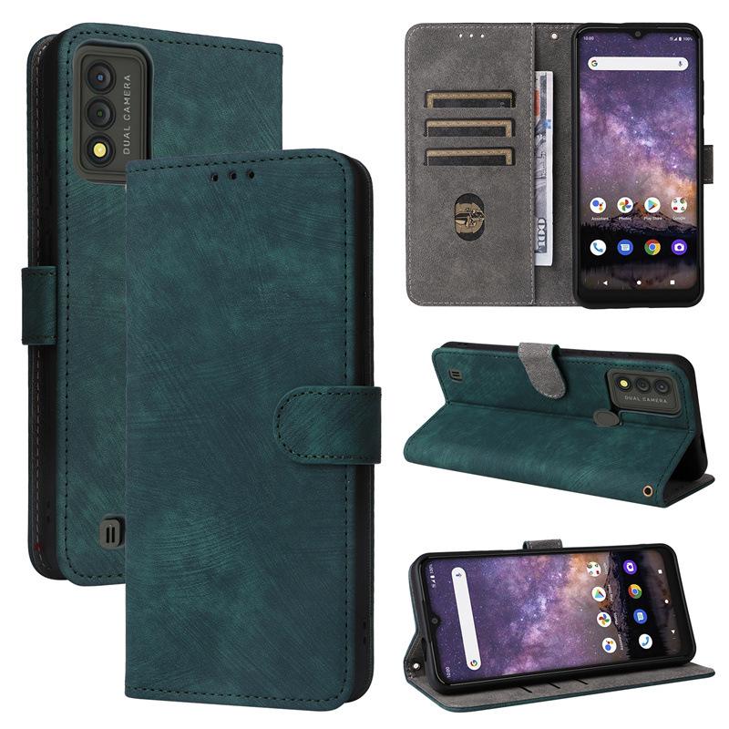 

Флип-чехол для телефона Wiko Voix из искусственной кожи, полная защита корпуса, противоударный, с [блокировкой RFID] for Wiko Voix зелёный