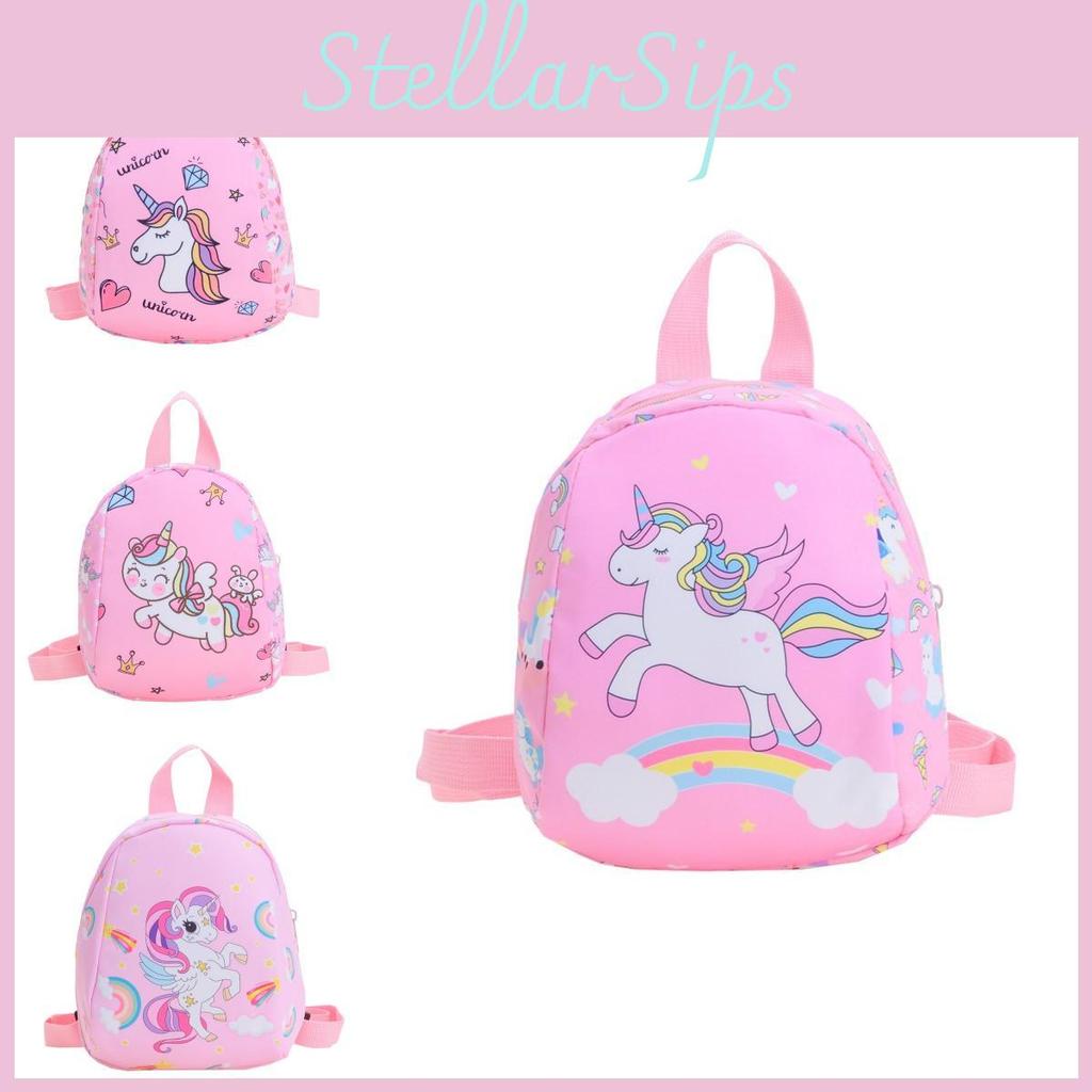 Adorable Pink Unicorn Print Children's Backpack Lightweight And Stylish For School Use