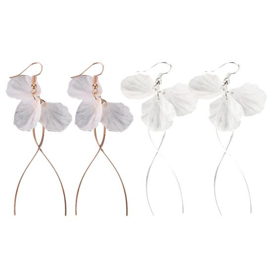 Hook Earrings Fashion Elegant Petal Shape Long Dangle Design Earrings for Women