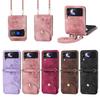 Crossbody Lanyard Wallet Cards Solt Leather Case for Samsung Galaxy Z Flip 6 5 4 Flip5 3 Flip4 5G Card Holder Phone Cover Coque