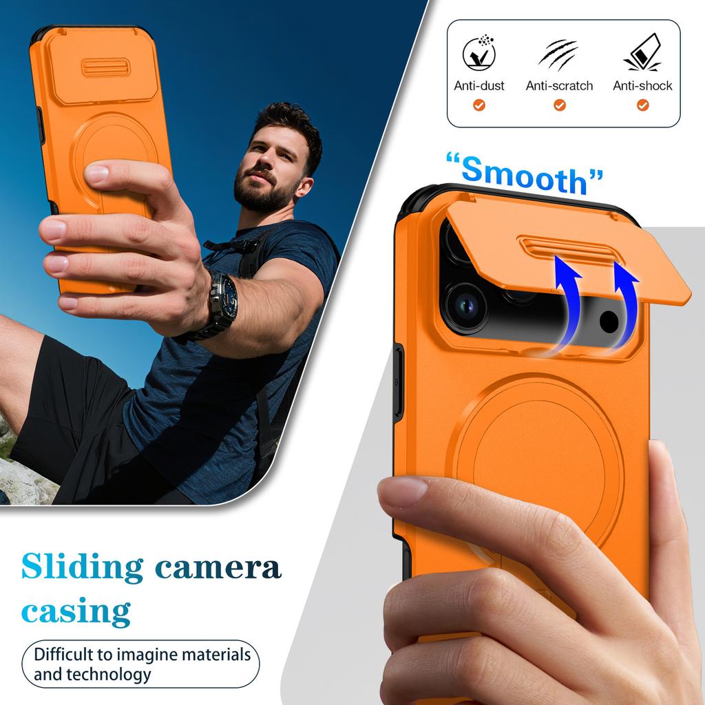 For iPhone 17 Pro Max Case Kickstand Camera Slider PC + TPU Phone Cover Compatible with MagSafe