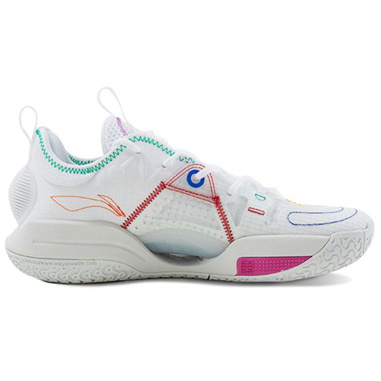 Li Ning All City 9 V1.5 Mesh Shock Absorption Non-Slip Wear-Resistant Low-Top Basketball Shoes Men Sneakers White Red Green ABAR015-D