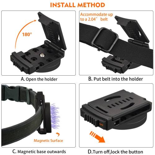 MUTUACTOR Tool Cover Belt Clip, Heavy-Duty Magnetic Tool Clip for Belts, Non-Slip Strong Magnetic Clip Tool Accessories for Hammers, Drivers, Adjustab