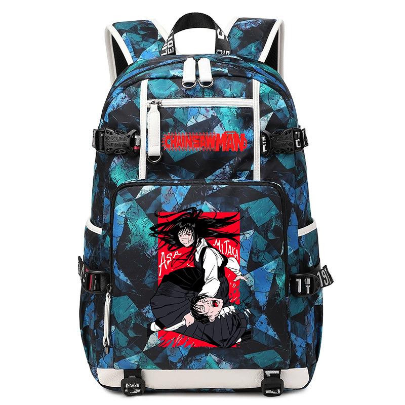 Kettingzaag Anime Print Student Rugzak Grote Capaciteit Casual Schooltas voor Kinderen Tieners