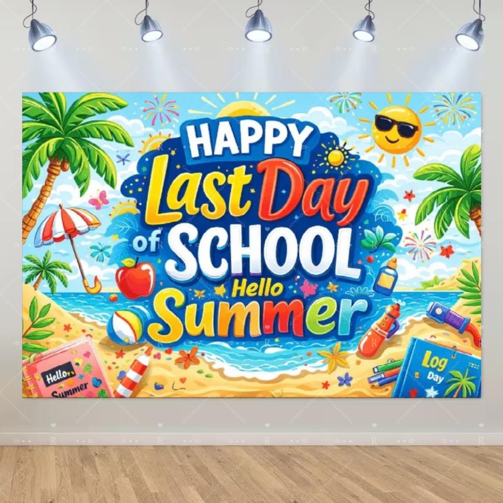 School's Out for Summer Theme Background Summer Pool Party Decoration Backdrop Baby Shower Props Photography Banner Supplies