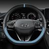 Funda para volante de coche Ioniq 5 2016 2017 2018, forma de D, de cuero sintético PU, accesorios para el interior del automóvil.