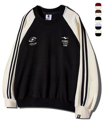 GHOST REPUBLIC Symbol Logo Color Block Raglan Track Sweatshirt 5 Colors Gmt-154 (Type B)