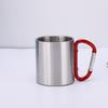 200ML Lightweight Stainless Steel Camping Mug with Carabiner Portable Metal Coffee Mugs for Outdoor Sports Travel Hiking
