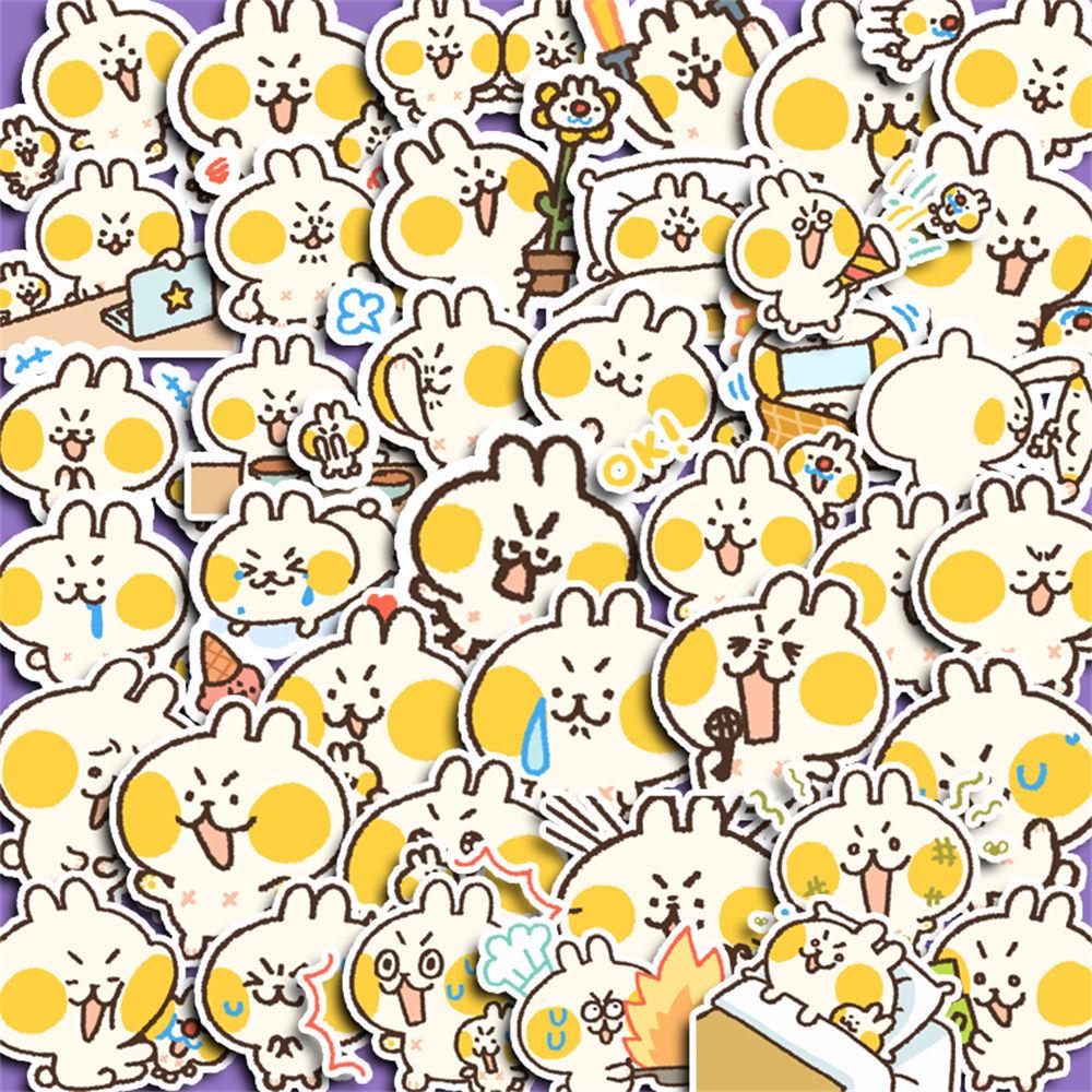 

40PCS Cute Cartoon Rabbit Stickers: Waterproof Suitcase, Laptop, and DIY Photo Album Decor.