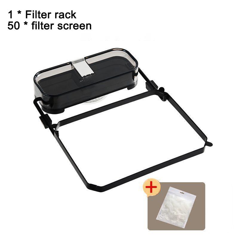 Kitchen Sink Filter Rack With 50pcs Net Filter Bag Foldable Multi-Purpose Drainage Basket Leftovers Soup Food Drainer Shelf