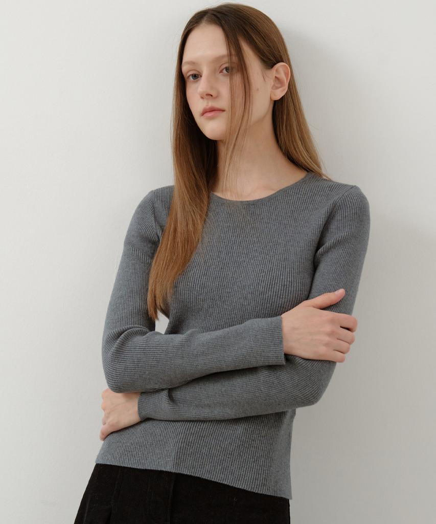 Wednesday Oasis For Woman Jane Round Neck Washable Knit_Gray(Wc25-Kn34)