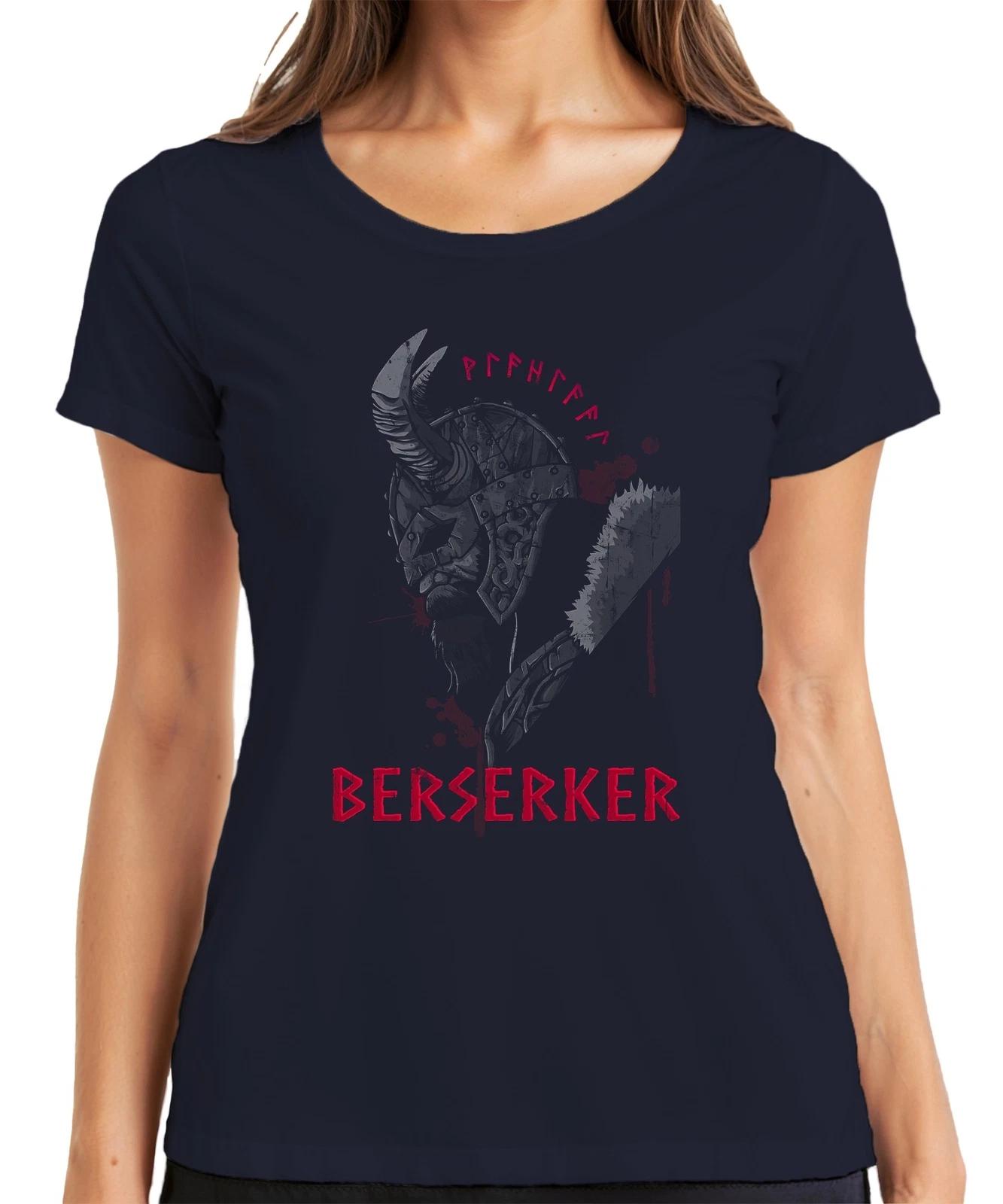 Wikinger Krieger Berserker Helm Blut Runen Nordisch Grunge Axt Damen T-Shirt XXXL