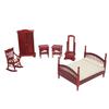 6 Stück Miniaturmöbelset aus Holz Vintage Realistisch Exquisit DIY Schlafzimmermöbel für 1:12 Puppe