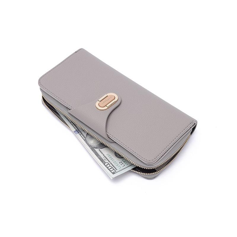Wallet Long Versatile Buckle Folding Mobile Wallet with Multiple Card Slots  Ticket Holders