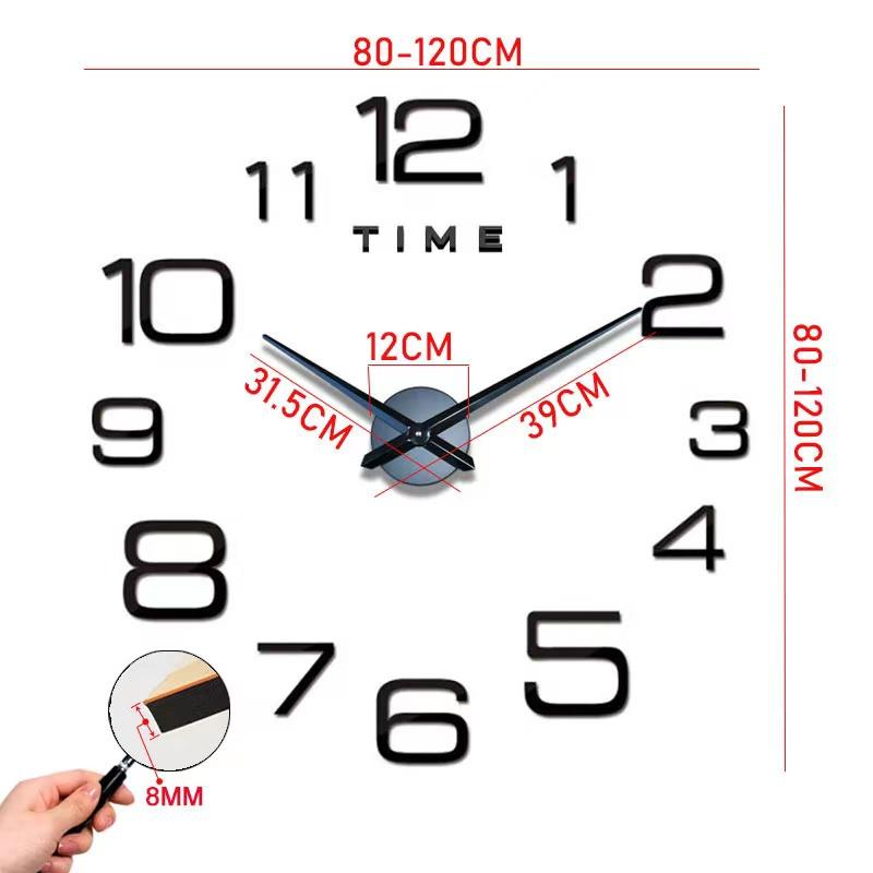 3D Large Wall Clock Mirror Wall Stickers Luminous DIY Digital Clocks Silent Clock Quartz Watch Home Living Room Table Decor Hot