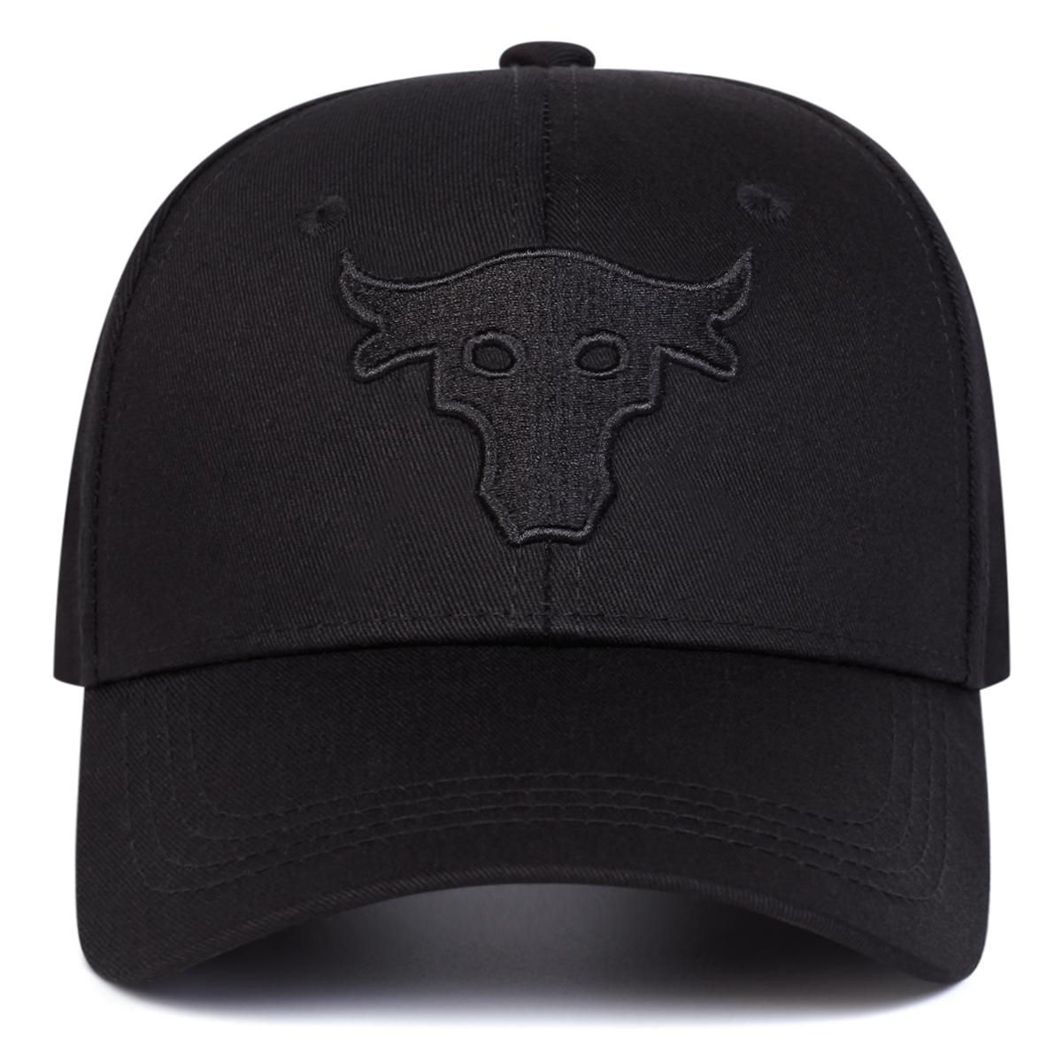

New Bull Head Embroidery Five Sided Baseball Cap Couple Outdoor Adjustable Hat Leisure Travel Sunscreen Hats Sports Caps чорний