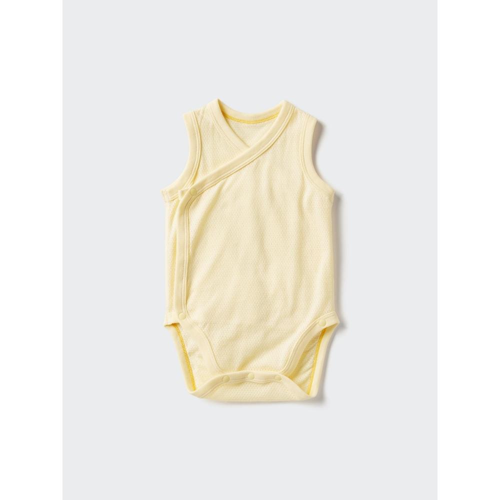 Uniqlo Japan Cotton Mesh Bodysuit Sleeveless Front Opening