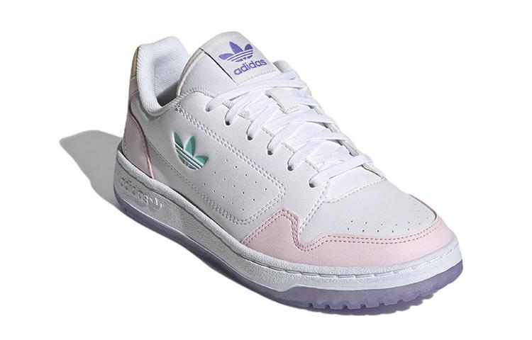 Adidas Originals NY 90 J Leather Comfortable Abrasion Resistant Low top Kids' Skateboarding Shoes Snow Unisex GY1172
