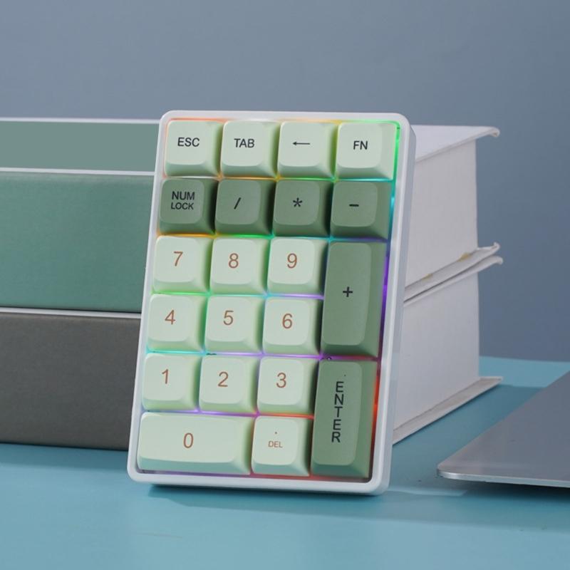 21 Key Numeric Keypad Ergonomic Lightweight Digital Keyboard Corded Bluetooth-compatible 2.4G Wireless Number Keypad