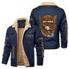 Hot Sale Eagle Skull Ha Lei Locomotive Autumn and Winter Fleece European Size Cotton Jacket Sports Jacket Men's Jacket