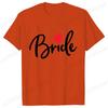 Team Bride Squad T-shirt Bridal Wedding Tops Bachelorette Farewell Party Tees Women EVJF Blouses Bridesmaid Aesthetic Clothing