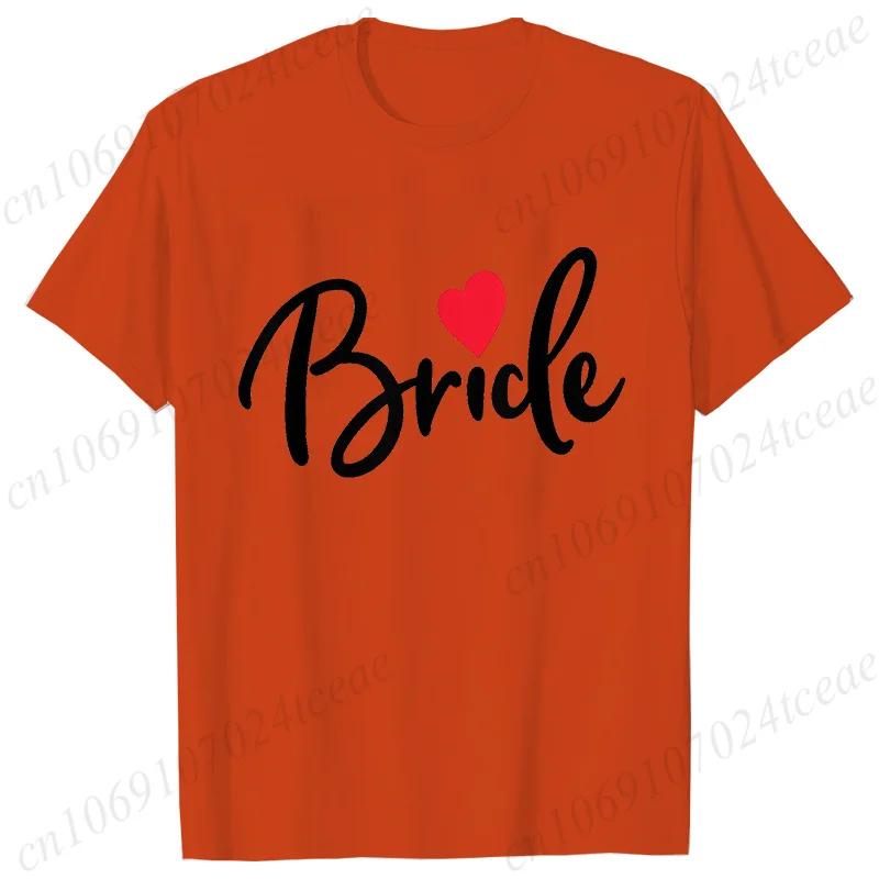 Team Bride Squad T-shirt Bridal Wedding Tops Bachelorette Farewell Party Tees Women EVJF Blouses Bridesmaid Aesthetic Clothing