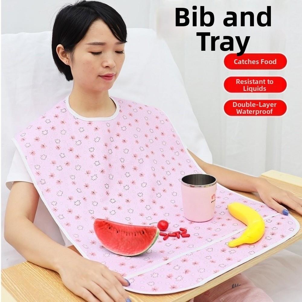 Waterproof Elderly Eating Bib Washable Rice Pocket Bib Multi-purpose Adult Bib  Feeding Nursing
