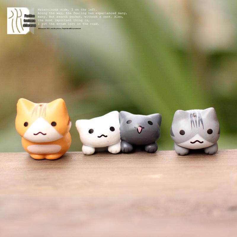 Adorable Cat Teacher Succulent Pot Moss Figurine - DIY Cake Decoration