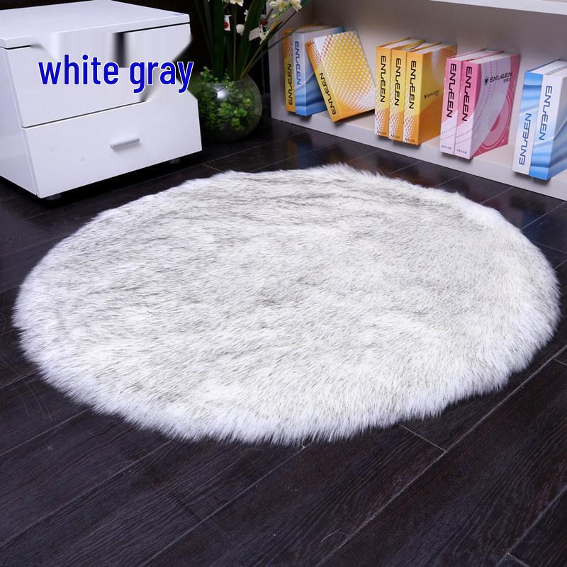 Imitation Wool Plush Round Carpet for Living Room, Bedroom, Yoga