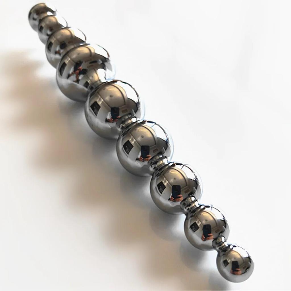 Duplex Multifunction Metal Beads Butt Plug with Moveable Fake Dildo G Spot Wand for Women Prostate Massager Vaginal Sex Toys