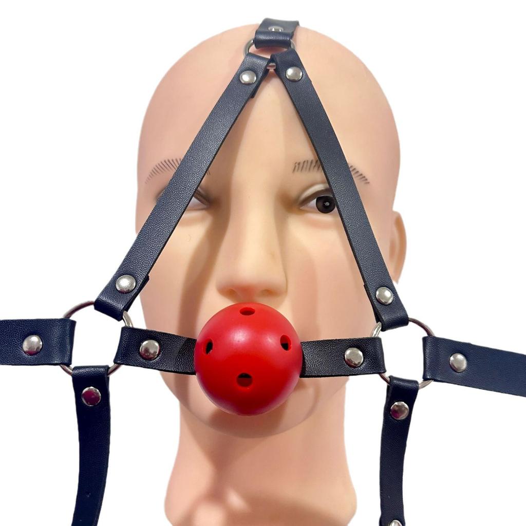 Ice Adult Red Ball Gag: Erotic Mesh Mouth Plug and Training Restraint