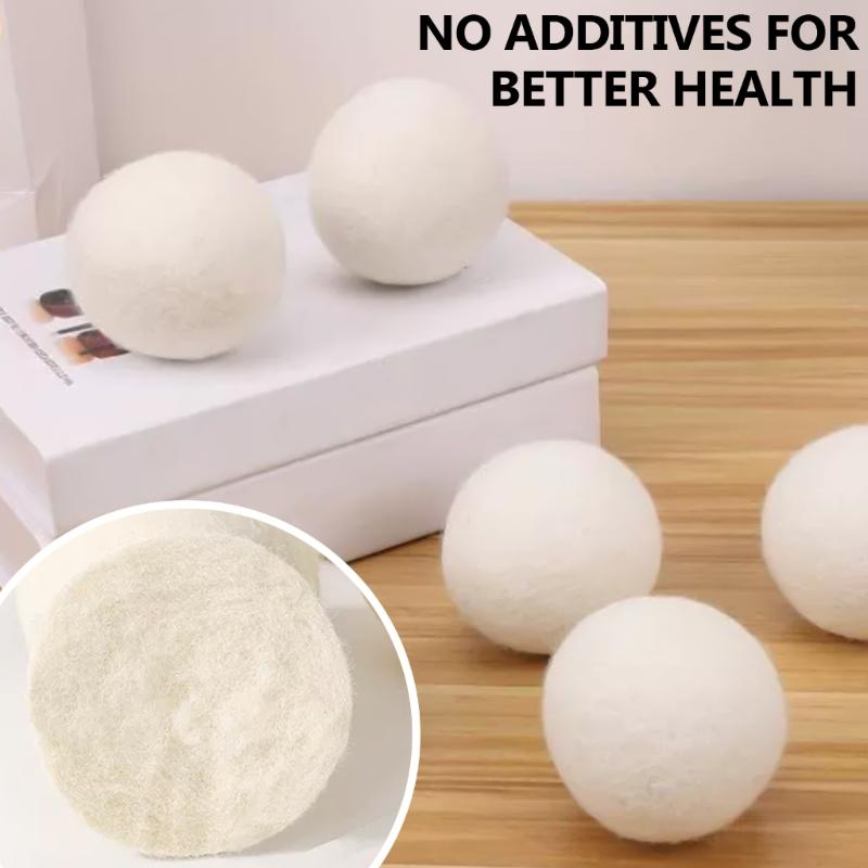 Natural Fabric Softening Ball Efficient Laundry Wool Dryer Ball Essential Cut Down Drying Time 7cm Diameter Pack of 6