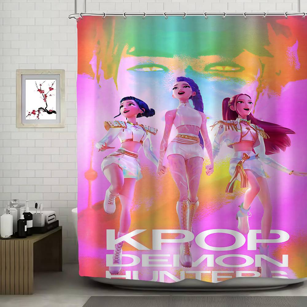 Kpop Dämonenjäger Lustig Und Kreativ Strand Duschvorhang Wasserdicht Polyester Badvorhänge Für Badezimmer Dekorieren Mit Haken