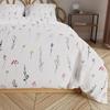Ingrid Bedding Set 220x200 - Cotton Satin, Subtle Plant Pattern, Natural Elegance