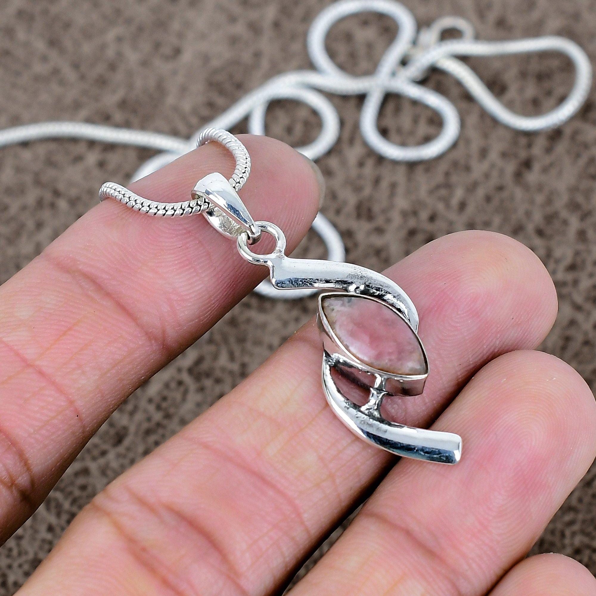 

Rhodochrosite Gemstone Handmade 925 Sterling Silver Jewelry Pendant 1.69 KKG-578