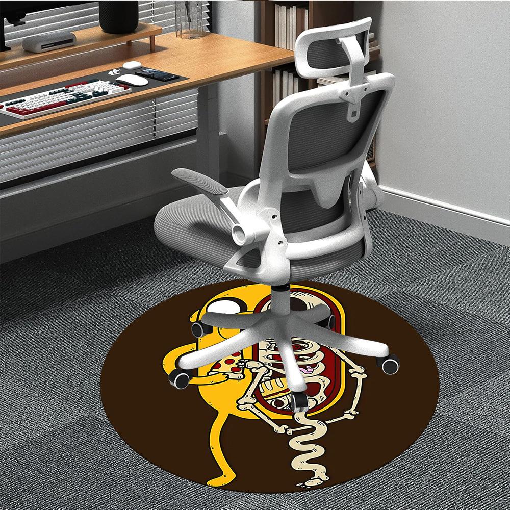 

1pc Adventure Time Jake the Dog Skeleton Office Round Area Rug, Under Office Chairs Bedroom Living Room Home Decor, Room Deco 80cm by 80cm