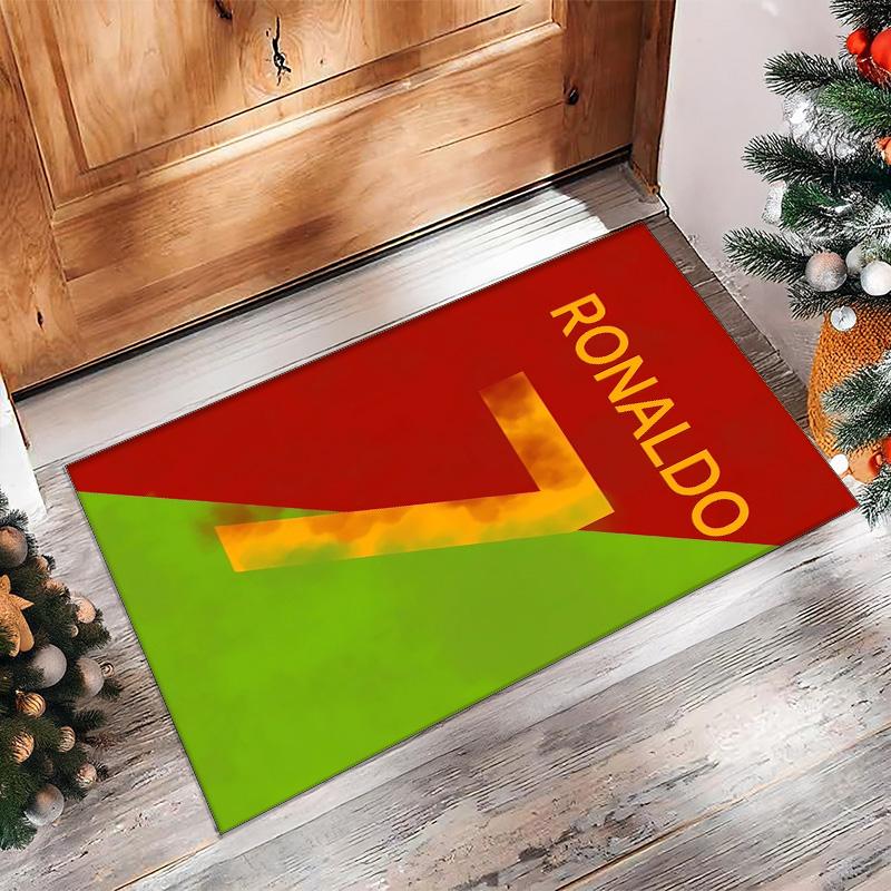 Cristiano Ronaldo bedruckter Flanell-Teppich rutschfest weich Polyester Bodenbelag Indoor Dekorationsmatte für Schlafzimmer Wohnzimmer Sofa