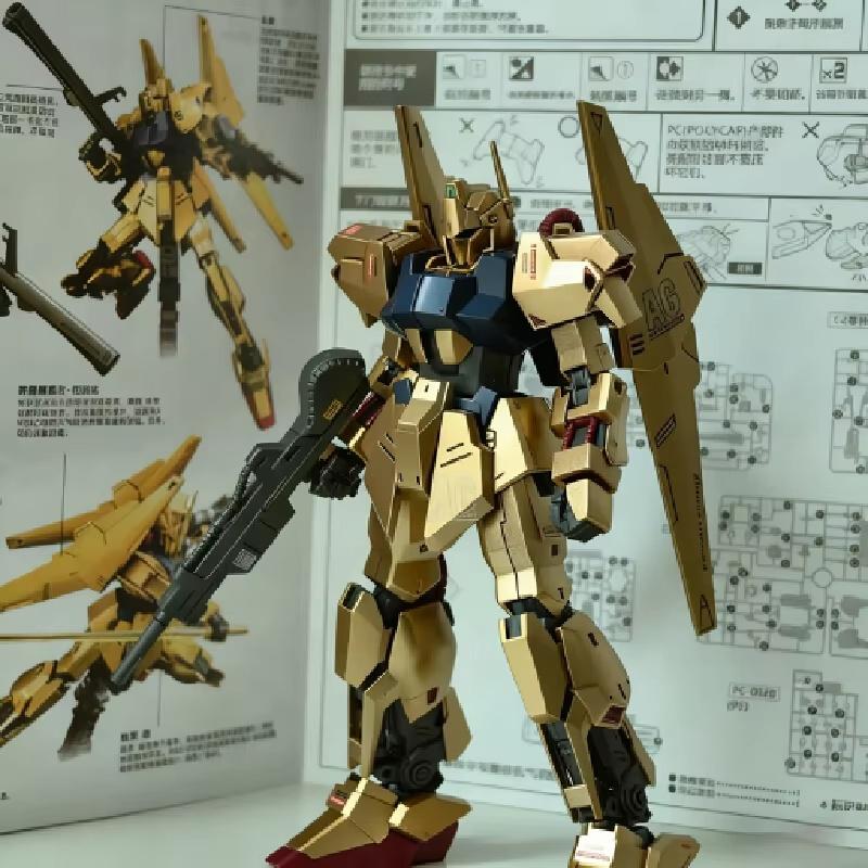HG 1/144 Spray-Painted Champagne Gold Newborn Hyaku Shiki Mobile Suit Zeta Mobile Suit Assembly Model Kit Collectible Decoration Gift
