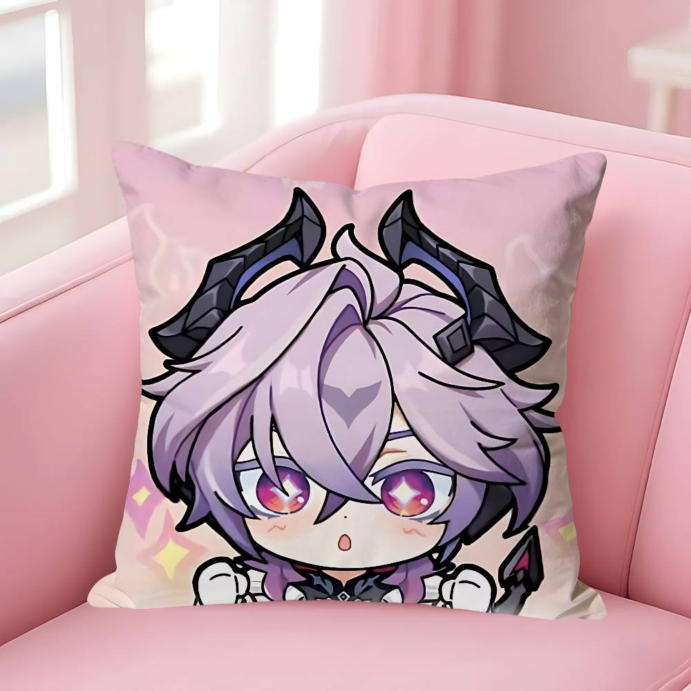 GGenshin Durin Impact Various Sizes Square Pillow Case For Car Home Bedchamber Decor Custom Valentine gift