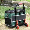 Telescopic Handle Tool Bag with Wheels: Large Capacity, Durable Square Storage for Electricians & Carpenters