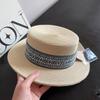 Spring tide bohemian ethnic style big brim braided flat top milliner sunscreen travel