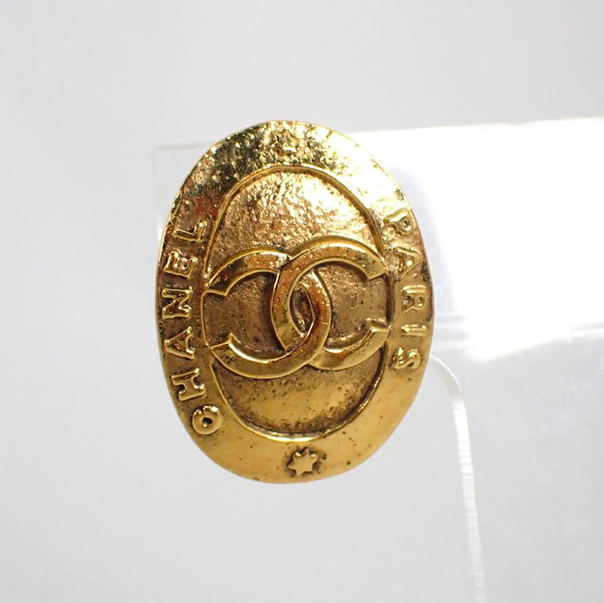 [Pre-owned] CHANEL Gold Coco Mark Earrings / j72-27