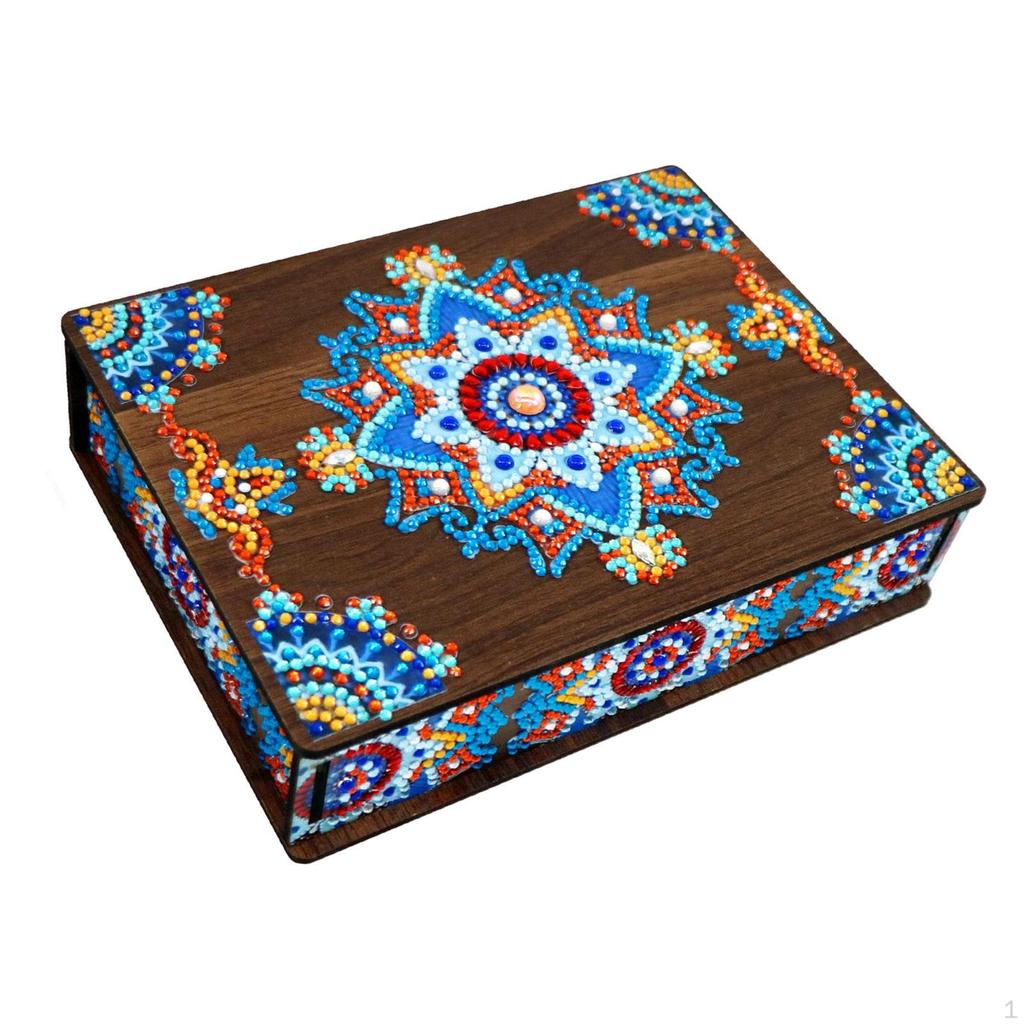 5D Diamond Jewelry Box with Handcrafted Wooden Design