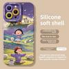 Purple Small Ball Apple 17 Pro Max Phone Case iPhone 17 with Lanyard 17 Pro Cute Air Silicone Case