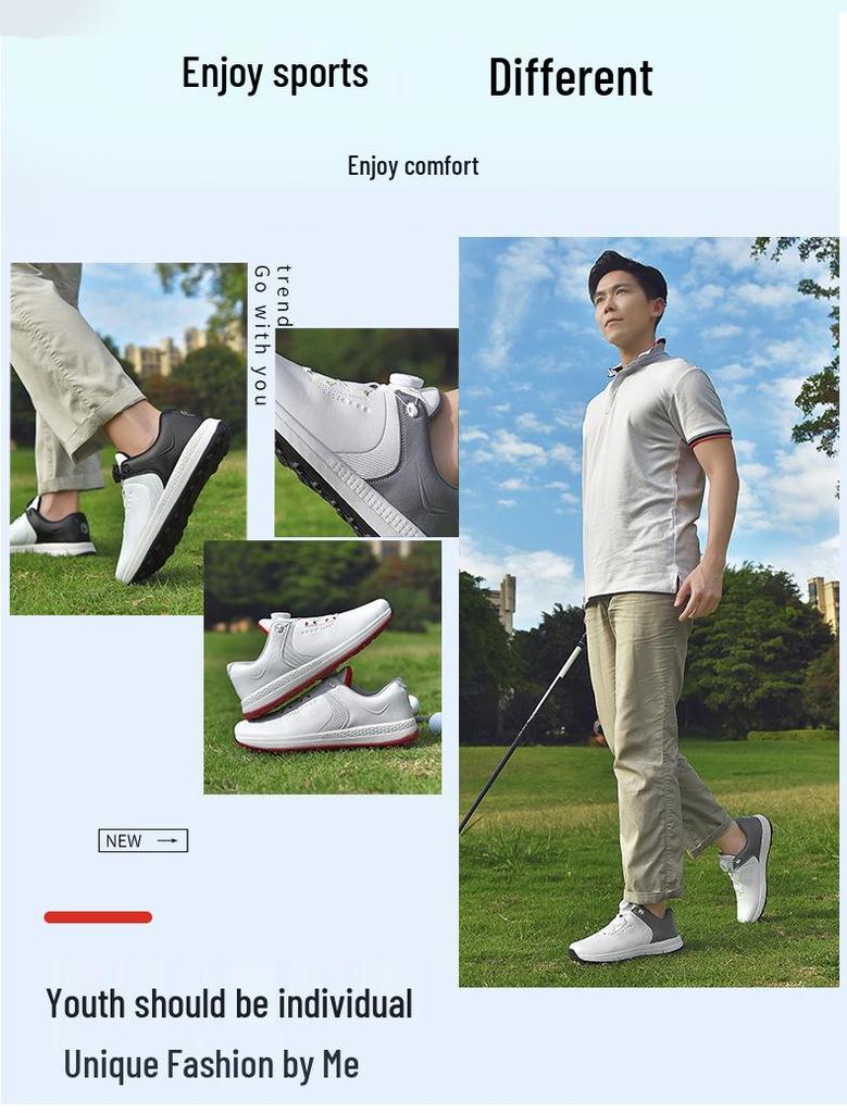 Men's Spikeless Golf Shoes Large Size 40-47 - Professional Outdoor Training Footwear